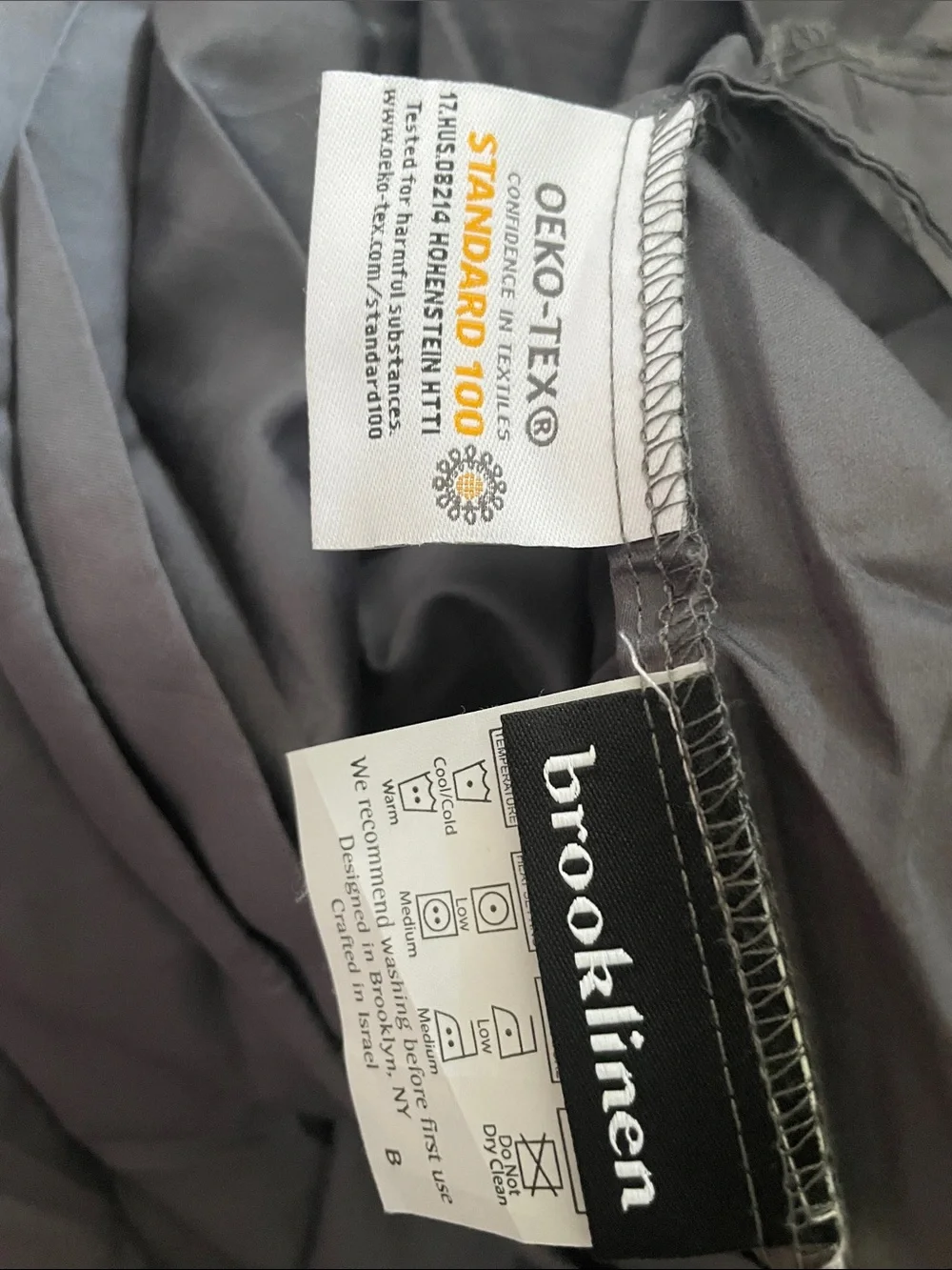 Brooklinen Charcoal Gray Duvet Cover Solid Queen Bedding OEKO-TEX 100% Cotton